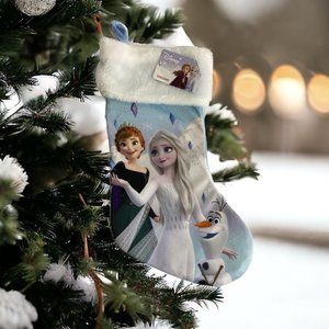Disney Frozen II Christmas Stocking Anna & Elsa Olaf Blue Purple 15 inch NEW